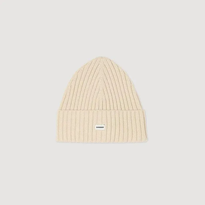 Hats Men SANDRO Knit Hat Ficelle