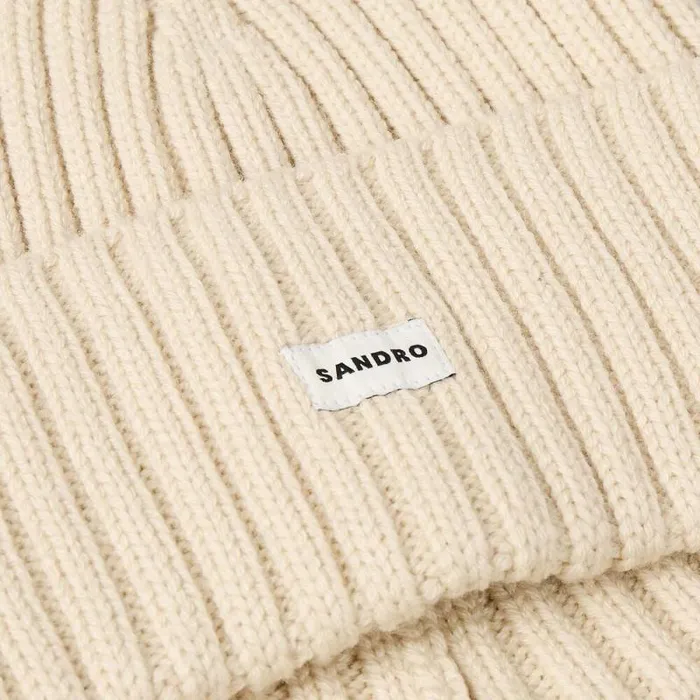 Hats Men SANDRO Knit Hat Ficelle