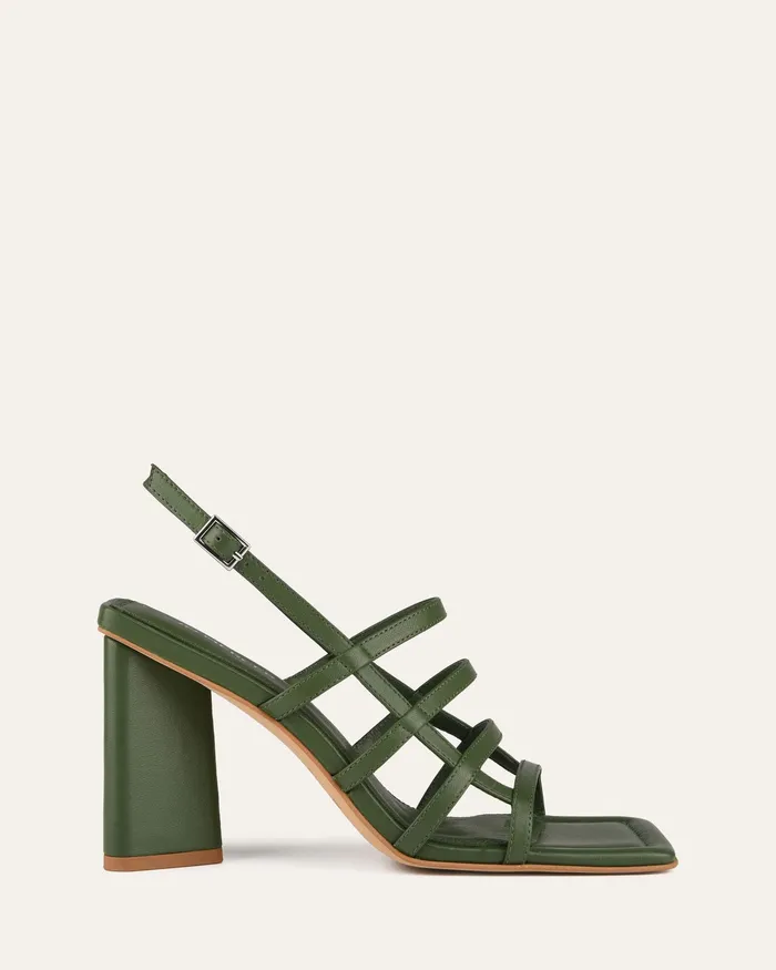 HIGH SANDALS Delia high heel sandals moss green leather jomercer Women
