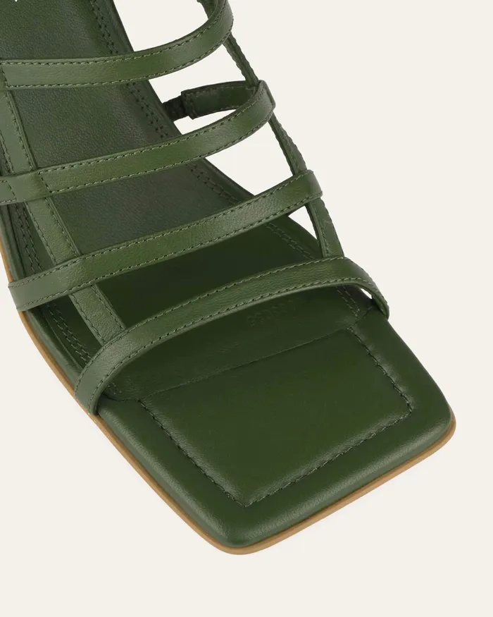 HIGH SANDALS Delia high heel sandals moss green leather jomercer Women