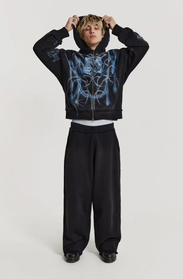 Hoodies and Sweatshirts Men Jaded London Light Across The Water Zip Up Hoodie
