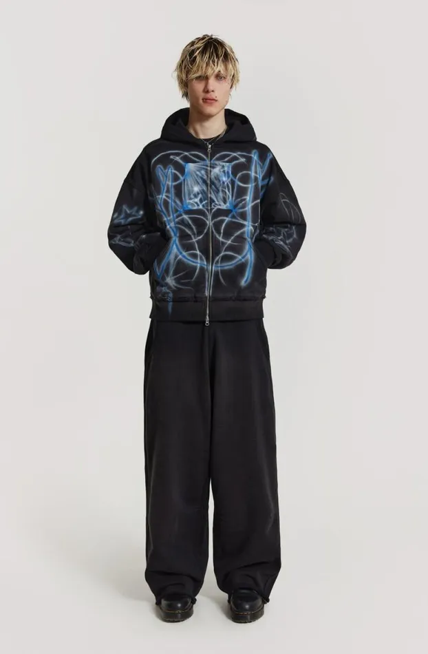 Hoodies and Sweatshirts Men Jaded London Light Across The Water Zip Up Hoodie