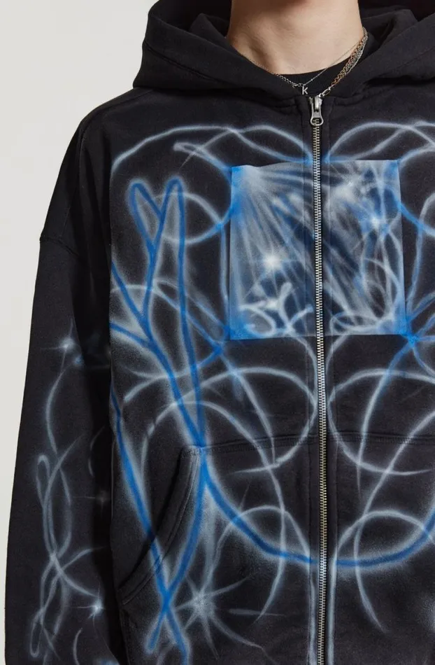 Hoodies and Sweatshirts Men Jaded London Light Across The Water Zip Up Hoodie