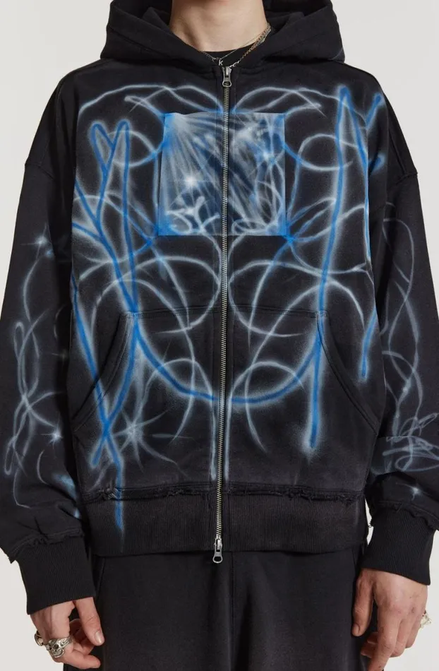 Hoodies and Sweatshirts Men Jaded London Light Across The Water Zip Up Hoodie