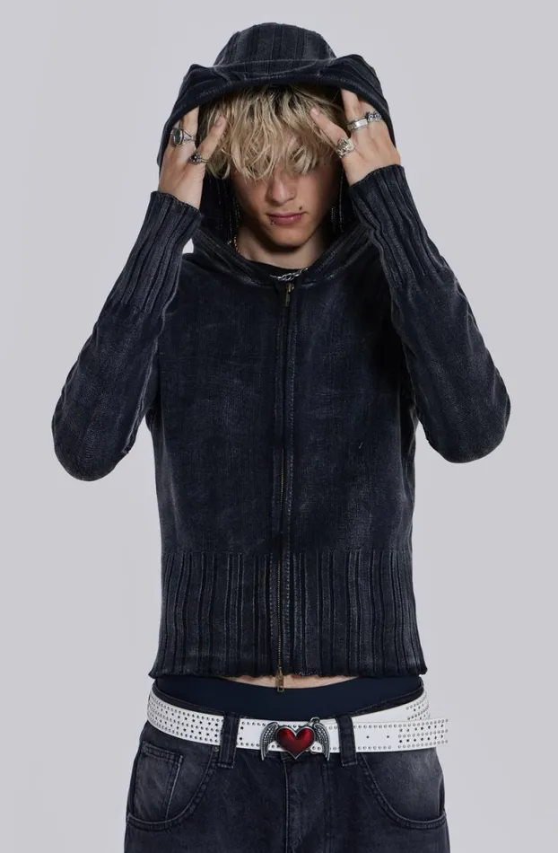 Hoodies and Sweatshirts Men Jaded London Relic Knit Hoodie