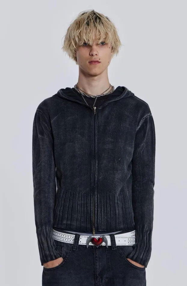 Hoodies and Sweatshirts Men Jaded London Relic Knit Hoodie
