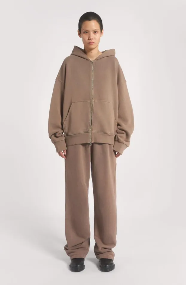 Hoodies and Sweatshirts MenWomen Jaded London NTRLS Clay Oversized Zip Through Hoodie