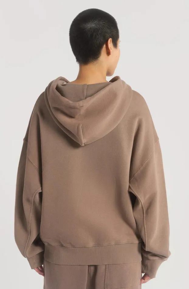 Hoodies and Sweatshirts MenWomen Jaded London NTRLS Clay Oversized Zip Through Hoodie