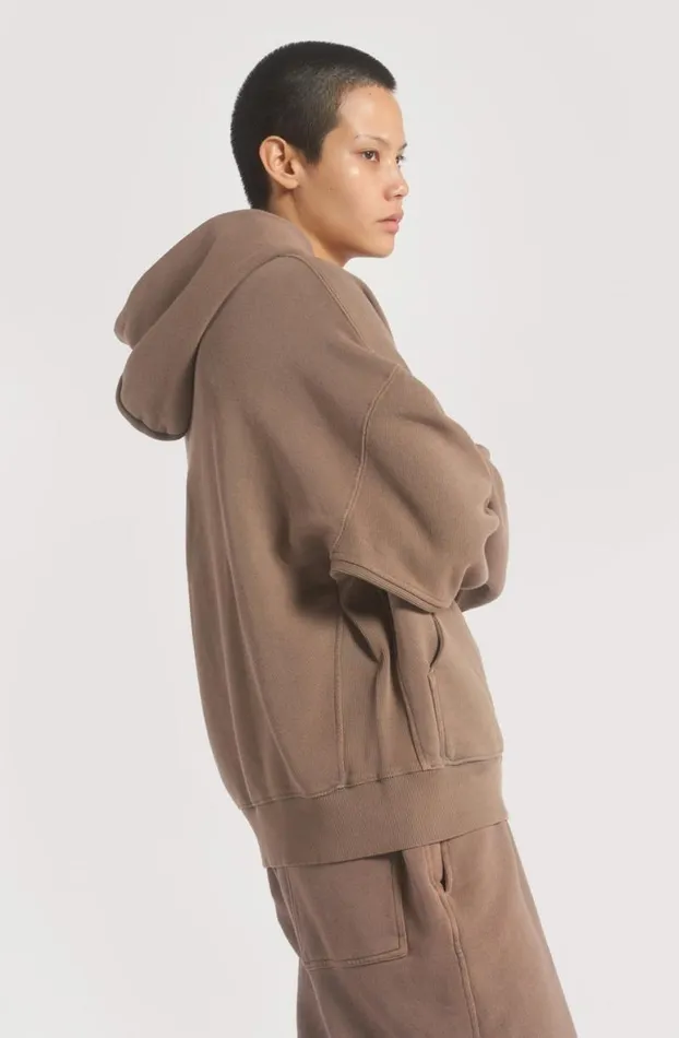 Hoodies and Sweatshirts MenWomen Jaded London NTRLS Clay Oversized Zip Through Hoodie