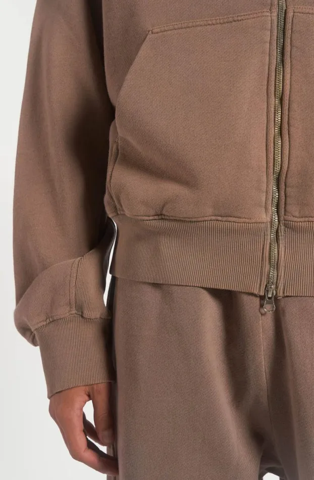 Hoodies and Sweatshirts MenWomen Jaded London NTRLS Clay Oversized Zip Through Hoodie