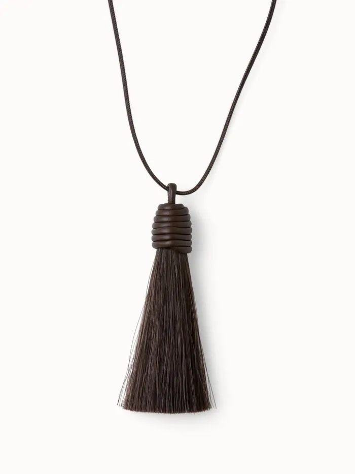 Horsehair Necklace Mahogany Women Akris Necklaces