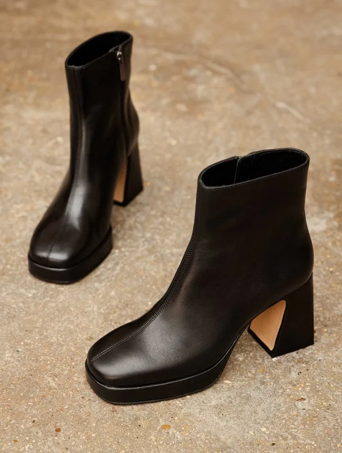 Ins Passion Black Women Bobbies Ankle Boots Ins Passion Black Women Bobbies Ankle Boots