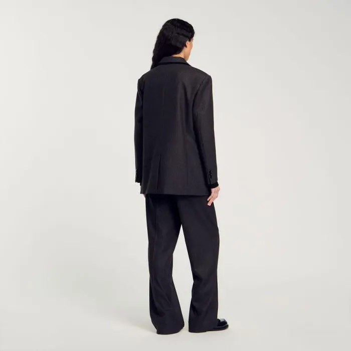 Jackets and Blazers Women SANDRO Suit Jacket Dark Brown