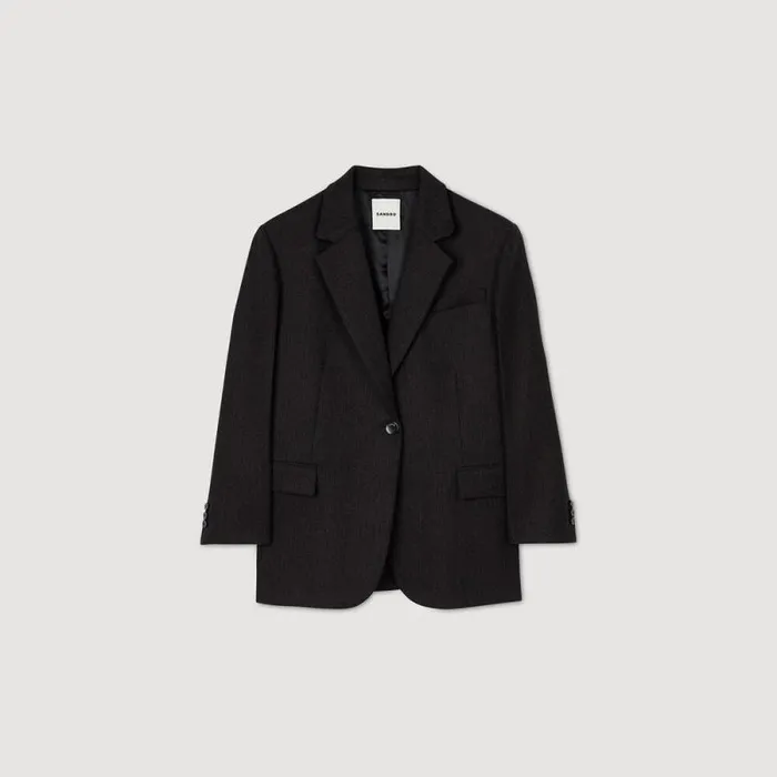Jackets and Blazers Women SANDRO Suit Jacket Dark Brown