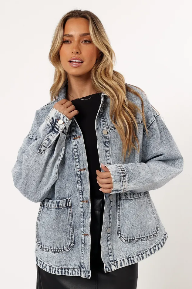 Jackets and Coats Women Delana Denim Jacket 8211 Denim Denim petalandpup