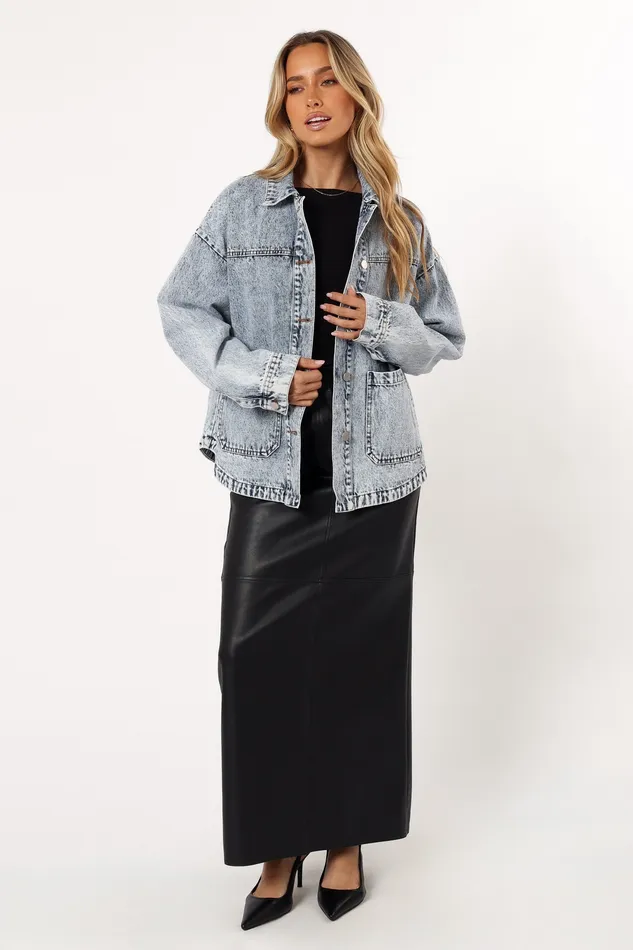Jackets and Coats Women Delana Denim Jacket 8211 Denim Denim petalandpup
