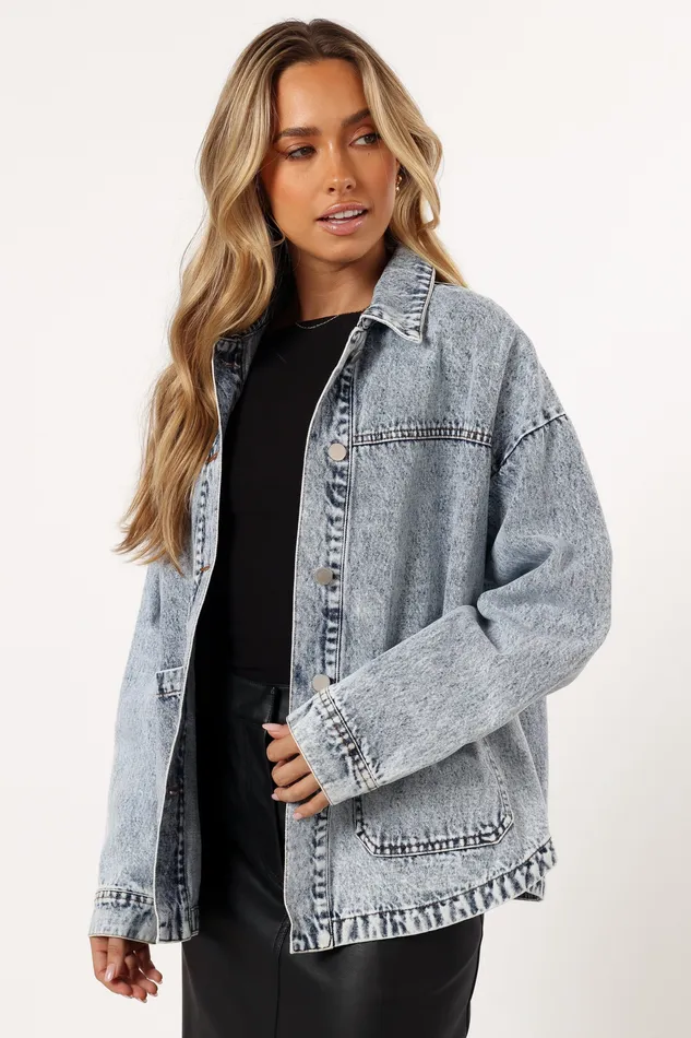 Jackets and Coats Women Delana Denim Jacket 8211 Denim Denim petalandpup