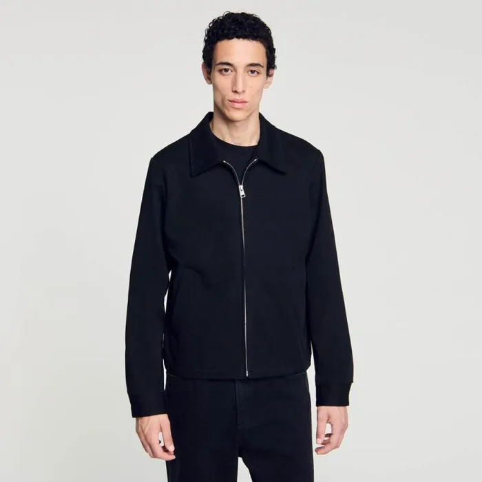 Jackets Men SANDRO Cotton Jacket Black