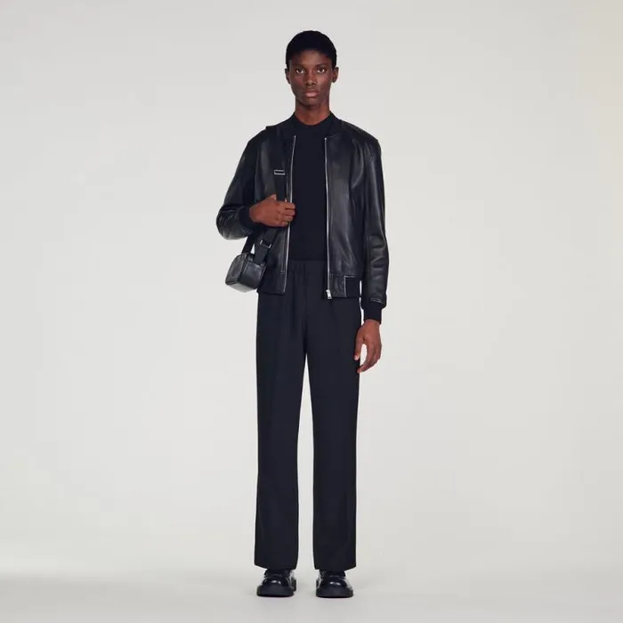 Jackets Men SANDRO Leather Jacket Black