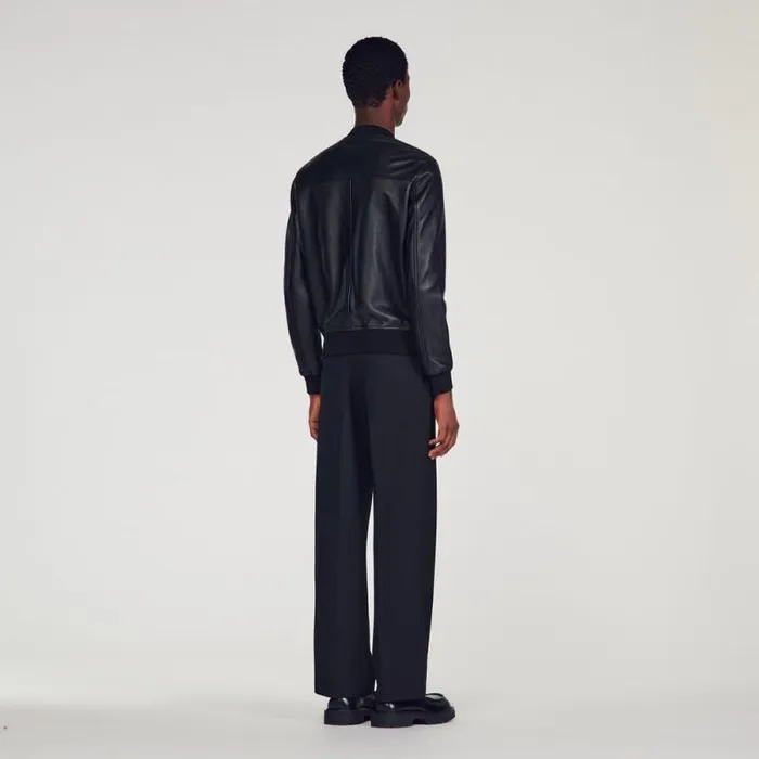 Jackets Men SANDRO Leather Jacket Black