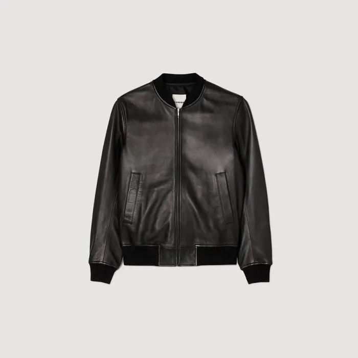 Jackets Men SANDRO Leather Jacket Black