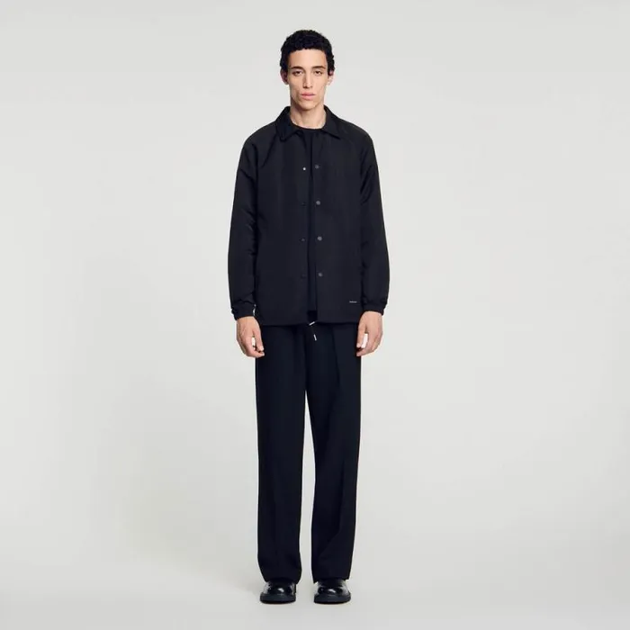 Jackets Men SANDRO Technical Fabric Jacket Black