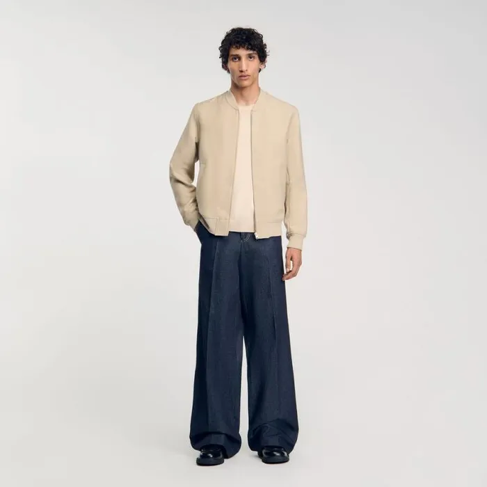 Jackets Men SANDRO Zipup Jacket Ficelle