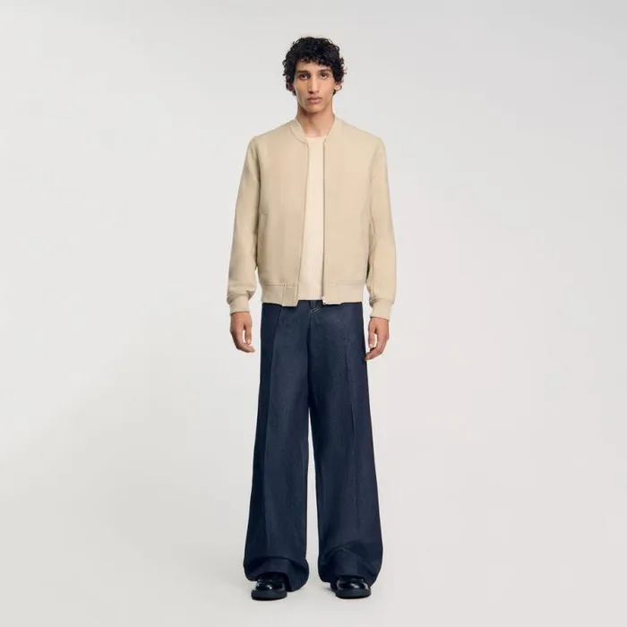 Jackets Men SANDRO Zipup Jacket Ficelle