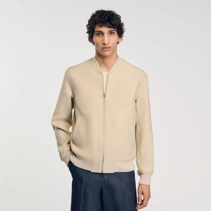 Jackets Men SANDRO Zipup Jacket Ficelle