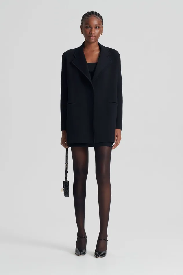 Jackets Scanlan Theodore Women CREPE KNIT LOOSE TAILORED JACKET BLACK