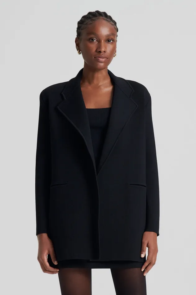 Jackets Scanlan Theodore Women CREPE KNIT LOOSE TAILORED JACKET BLACK Jackets Scanlan Theodore Women CREPE KNIT LOOSE TAILORED JACKET BLACK