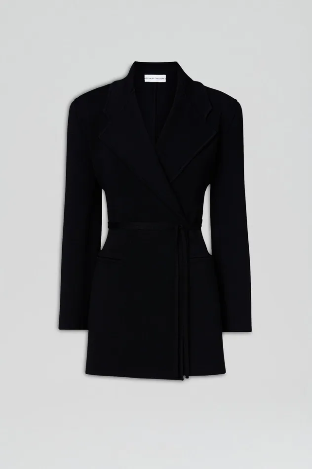 Jackets Scanlan Theodore Women CREPE KNIT LOOSE TAILORED JACKET BLACK Jackets Scanlan Theodore Women CREPE KNIT LOOSE TAILORED JACKET BLACK