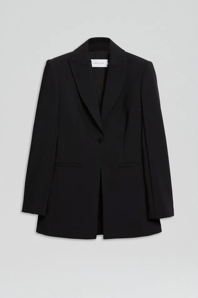 Jackets Scanlan Theodore Women TAILORED JACKET BLACK Jackets Scanlan Theodore Women TAILORED JACKET BLACK