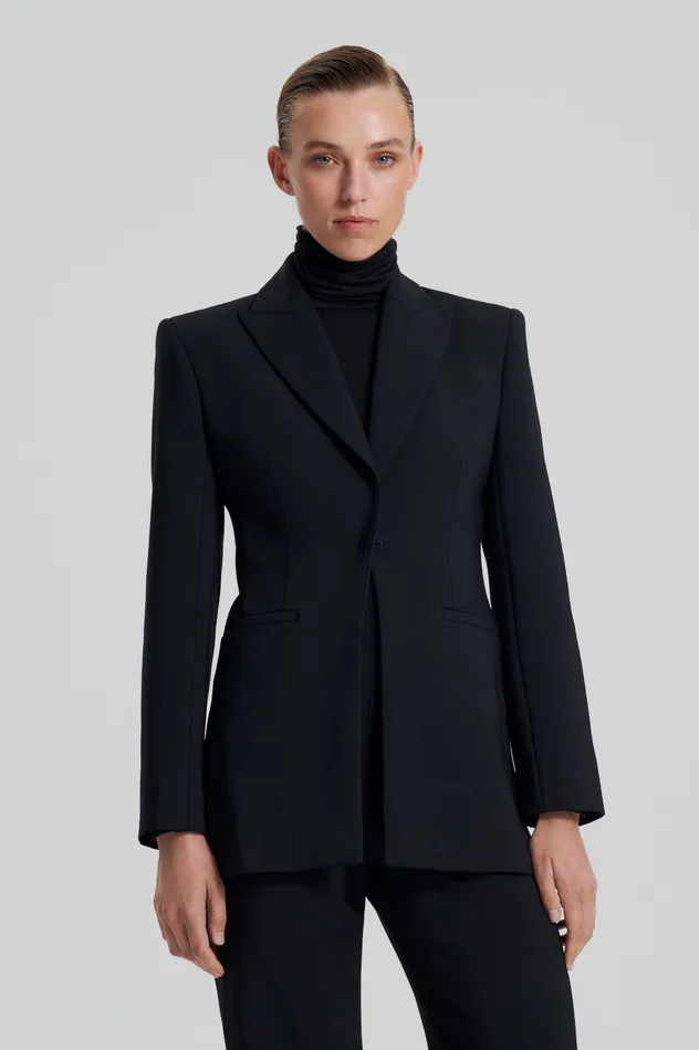 Jackets Scanlan Theodore Women TAILORED JACKET BLACK Jackets Scanlan Theodore Women TAILORED JACKET BLACK