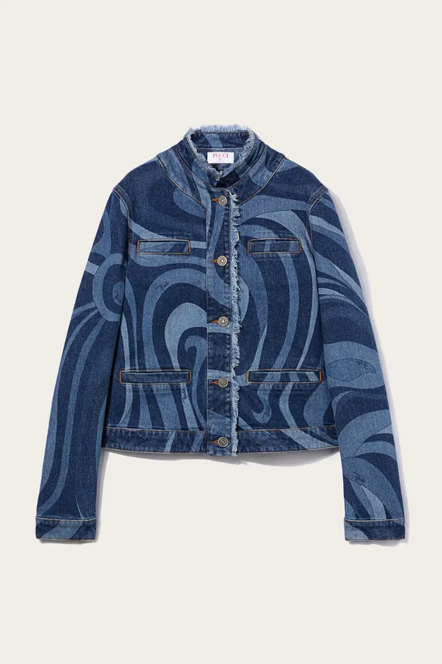 Jackets Women PUCCI MarmoPrint Denim Jacket