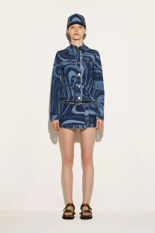Jackets Women PUCCI MarmoPrint Denim Jacket