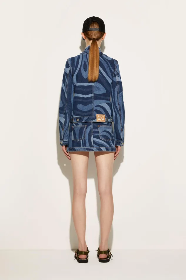 Jackets Women PUCCI MarmoPrint Denim Jacket