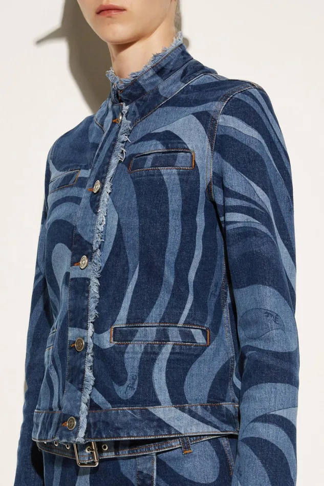 Jackets Women PUCCI MarmoPrint Denim Jacket