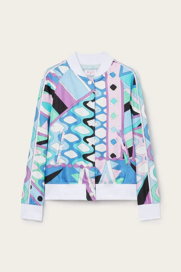 Jackets Women PUCCI VivaraPrint SilkTwill Bomber Jacket