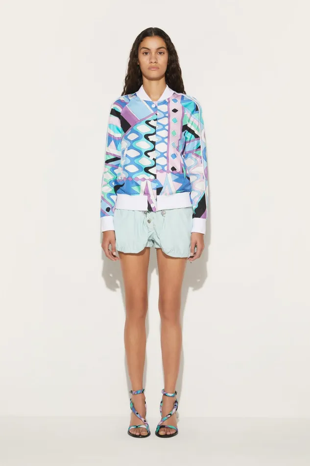Jackets Women PUCCI VivaraPrint SilkTwill Bomber Jacket