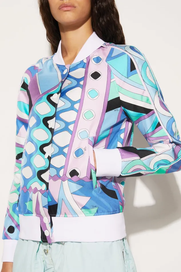 Jackets Women PUCCI VivaraPrint SilkTwill Bomber Jacket