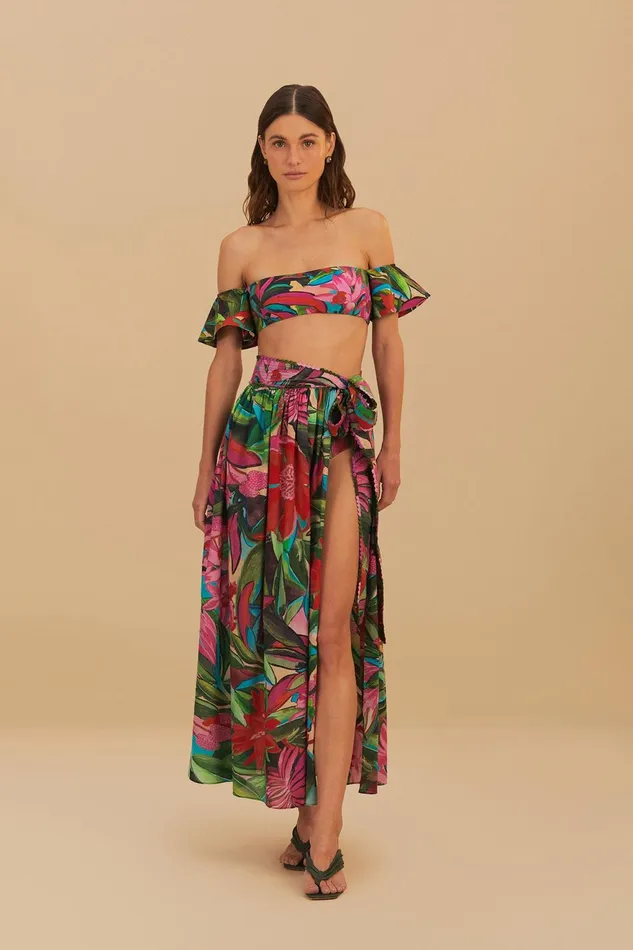 Jardin De Reve Midi Skirt Women Farm Rio Skirts