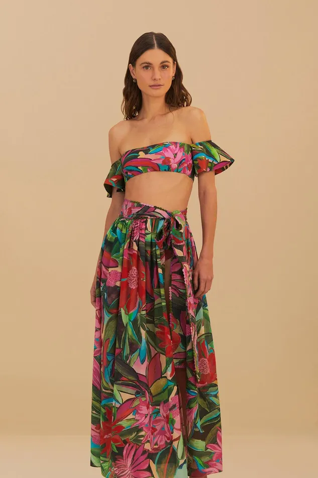Jardin De Reve Midi Skirt Women Farm Rio Skirts
