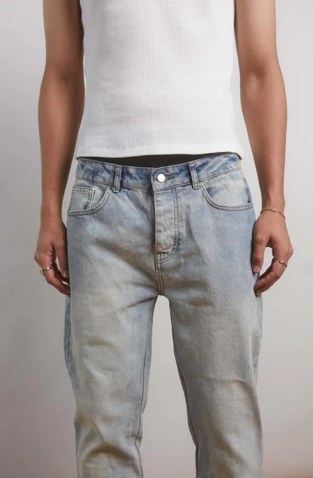 Jeans Men Jaded London Flared Jean With Inserted Panel