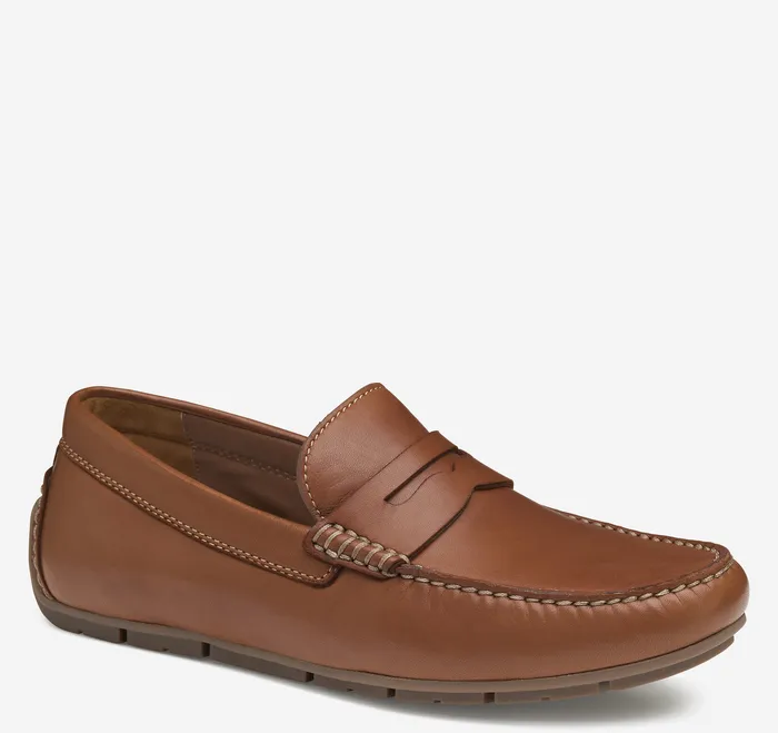 Johnston and Murphy Baldwin Driver Penny Loafer Cognac Sheepskin Men SlipOns and Loafers