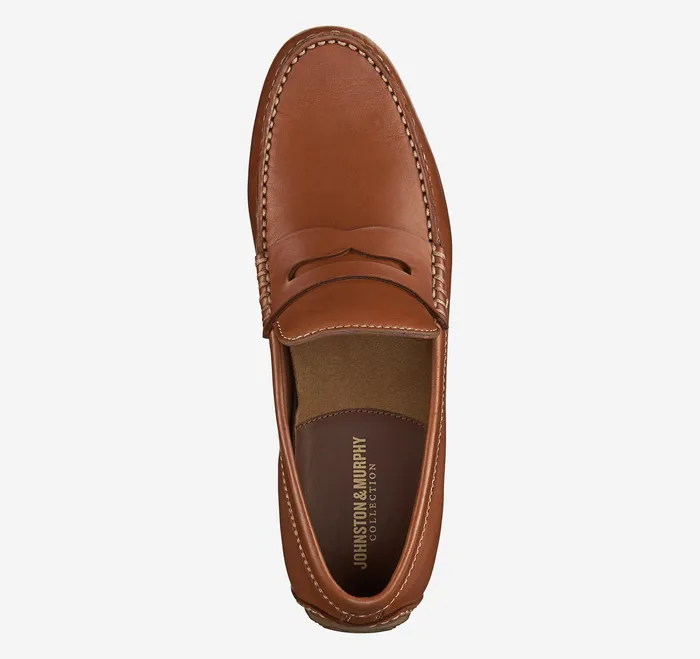 Johnston and Murphy Baldwin Driver Penny Loafer Cognac Sheepskin Men SlipOns and Loafers