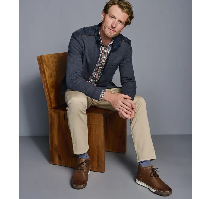 Johnston and Murphy Melange Knit FullZip Navy Men Sweaters and Knits