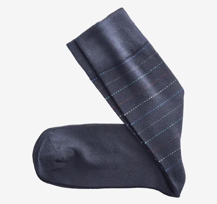 Johnston and Murphy Striped Dress Socks Navy Dotted Stripe Men Accessories