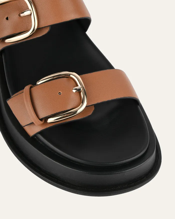 jomercer FLAT SANDALS Women Mabel flat sandals dark tan leather jomercer FLAT SANDALS Women Mabel flat sandals dark tan leather
