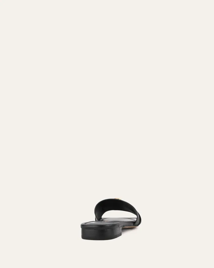 jomercer FLAT SANDALS Women Pablo flat slide black leather jomercer FLAT SANDALS Women Pablo flat slide black leather